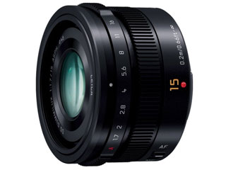 Panasonic パナソニック H-X015-K（ブラック）　LEICA DG SUMMILUX 15mm / F1.7 ASPH.｜ムラウチ