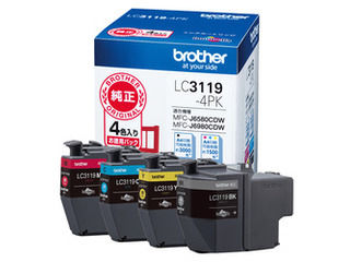 brother ブラザー 純正 インクカートリッジ大容量タイプ お徳用4色パック LC31194PK｜ムラウチ