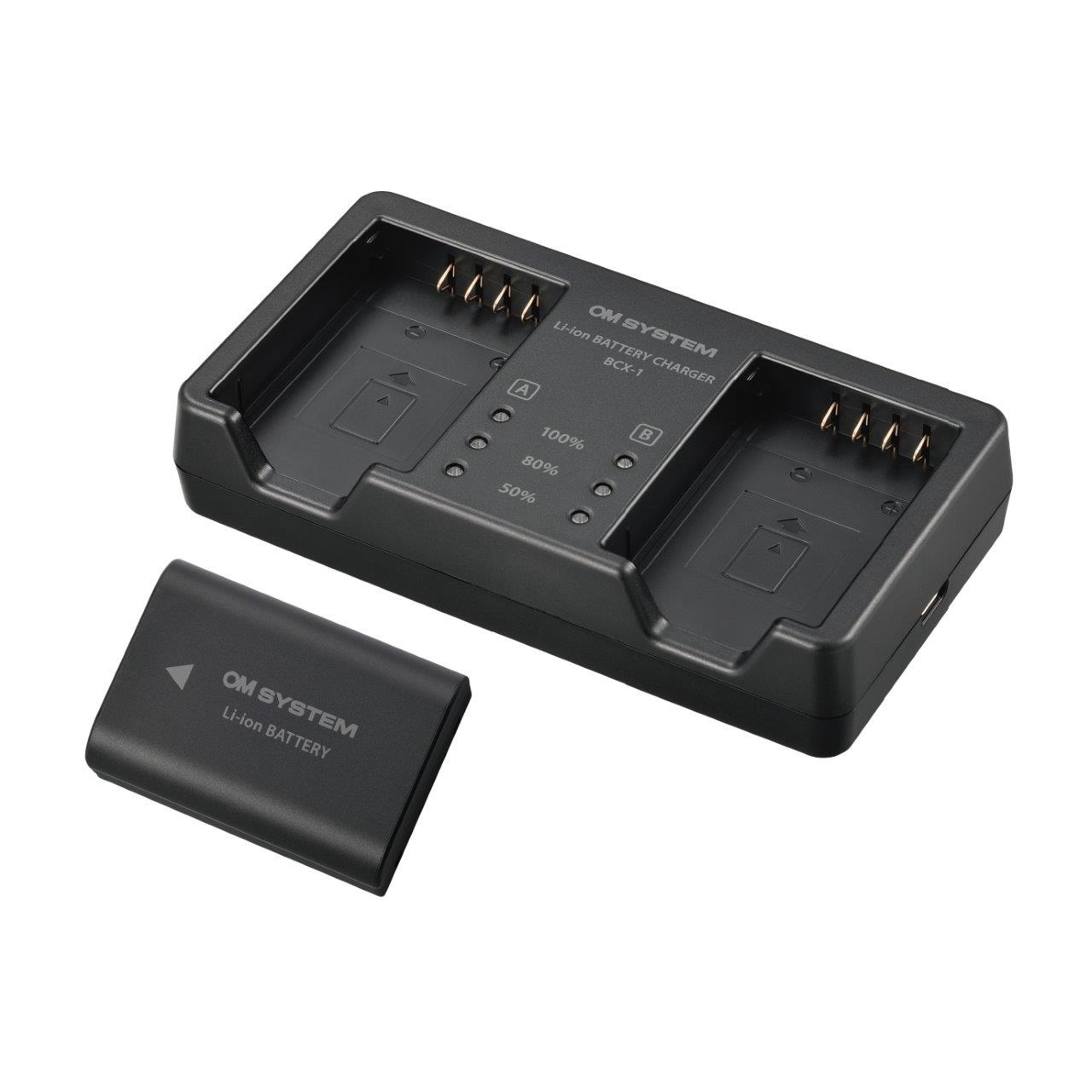 OM SYSTEM オーエムシステム SBCX-1　リチウムイオン充電池充電器セット