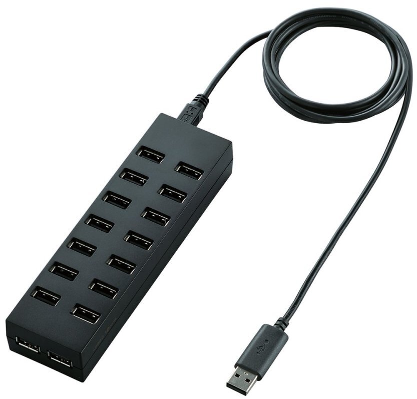 ELECOM エレコム 16ポートセルフパワーUSBこしき 黒いこと U2H-Z16SBK