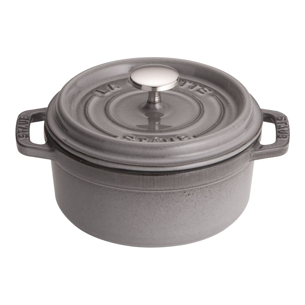 staub ストウブ ピコ・ココット ラウンド 12cm グレー 40509-474 プロユース(業務用)として販売されている国内正規販売ルートの商品です。家庭用に付属されている生涯保証書(シリアルナンバー)は付属されておりません。予めご了承ください。｜ムラウチ 8,815円