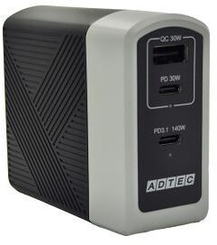 ADTEC アドテック 140W出力GaN搭載 USB-C PD3.1充電器 APD-A140AC2-BK ブラック