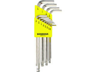 BONDHUS ボンダス ボールポイント L-レンチ メッキ インチ セット12本組(0.050-5/16) BLX12B