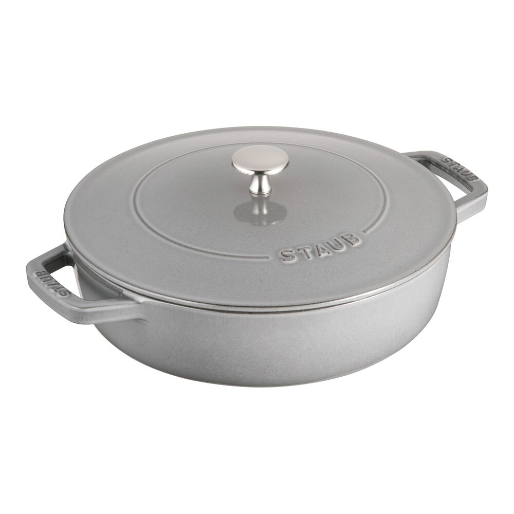 staub ストウブ ブレイザー・ソテーパン 26cm 40506-543 グレー プロユース(業務用)として販売されている国内正規販売ルートの商品です。家庭用に付属されている生涯保証書(シリアルナンバー)は付属されておりません。予めご了承ください。|ムラウチ