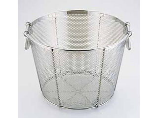 Sampo 三宝産業 ＵＫ１８－８パンチング平底深型揚げざる／補強付４２cm（穴径φ５mm）