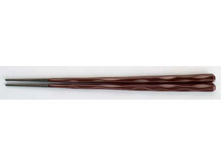 FUKUI 福井クラフト ＰＢＴ六角一刀彫箸　（１０膳入）溜／２４cm　９００３０８６１