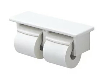 TOTO トートー 棚付二連紙巻器 陶器 （芯なしペーパー対応タイプ） YH74SR#NW1