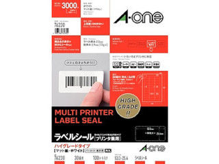 A・one エーワン ラベルシール プリンタ兼用 A4判 30面 四辺余白付角丸 76230