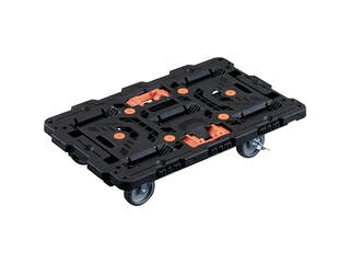TRUSCO トラスコ中山 連結式樹脂製平台車 ビートル 700X450 自在5輪 内2輪ストッパー付 とめたろう付 BT700J5S2-E100T