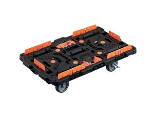 TRUSCO トラスコ中山 繋ぎ合わせる式脂製平台車 ビートル 700X450 自在5輪 内2輪ストッパー付 柵 とめたろう付 BT700KJ5S2-E100T
