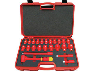 TRUSCO トラスコ中山 絶縁ソケットレンチセット(6角タイプ)差込角12.7mm TZSW4-24S