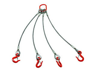 TRUSCO トラスコ中山 4本吊りアルミロックスリング フック付き 6mm×2m TWEL-4P-6S2