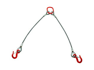 TRUSCO トラスコ中山 2本吊りアルミロックスリング フック付き 6mm×2m TWEL-2P-6S2