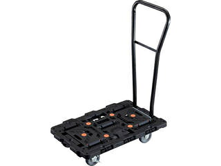 TRUSCO トラスコ中山 連結式樹脂製平台車 ビートル 700X450 自在3輪 内2輪ストッパー付 脱着式ハンドル付 BT700J3S2H-E100