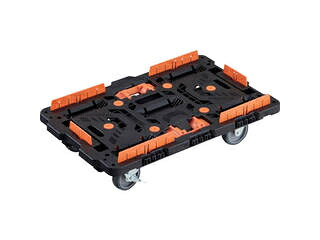 TRUSCO トラスコ中山 繋ぎ合わせる式脂製平台車 ビートル 700X450 自在3輪 内2輪ストッパー付 柵 とめたろう付 BT700KJ3S2-E100T