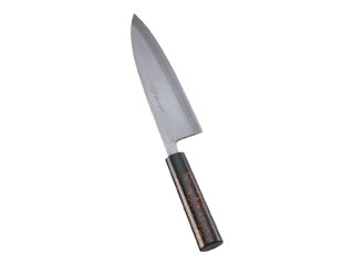 INTECKaneki インテックカネキ 歌舞伎申し合わせまかない方 忠舟 出刃包丁／２１ｃｍ 黒金茶