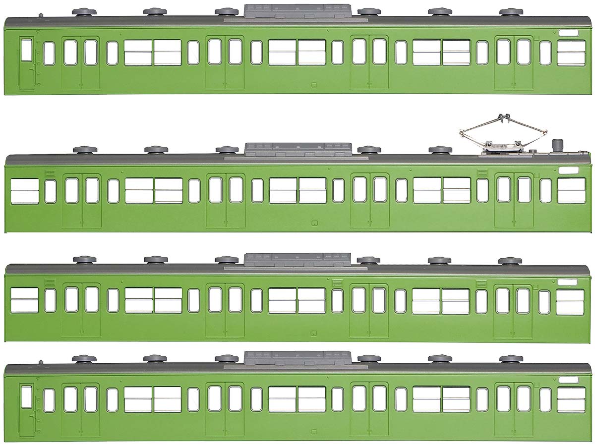 GREENMAX グリーンマックス 国鉄（JR）103系＜低運・非ユニット窓・冷改車・ウグイス＞ 基本4両編成ボディキットA 18005