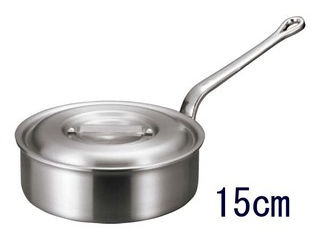 EBM 江部松商事 アルミ　バリックス　浅型　片手鍋（磨き仕上げ）１５cm