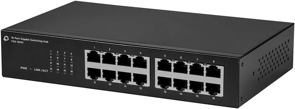 PLANEX プラネックスコミュニケーションズ Giga対応 16ポート 電源内蔵スイッチングハブ（メタル筐体） FXG-16IM5