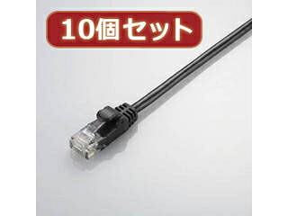 ELECOM エレコム 【10個セット】 エレコム Gigabit やわらかLANケーブル(Cat6準拠) LD-GPY/BK3X10