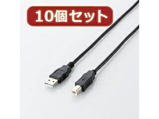 ELECOM エレコム 【10個仕掛ける】 エレコム エコUSB2.0有線テレビ(A-B印字機) U2C-JB30BKX10