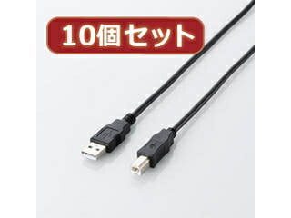 ELECOM エレコム 【10個仕掛ける】 エレコム エコUSB2.0有線テレビ(A-B印字機) U2C-JB50BKX10
