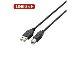 ELECOM エレコム 【10個セット】 エレコム　USB2.0ケーブル U2C-BN20BKX10