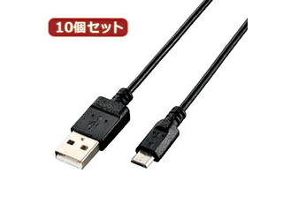 ELECOM エレコム 【10個仕掛ける】 エレコム エコUSB2.0有線テレビ(A-microB印字機) U2C-JAMB15BKX10