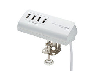 サンワサプライ 【5個書き割り】 サンワサプライ クランプ式USB申し受ける器(USB4界面・白いこと) ACA-IP50WX5