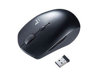 サンワサプライ 【5個セット】 サンワサプライ 静音ワイヤレスブルーLEDコンボマウス(ブラック) MA-WBTBL193BKX5