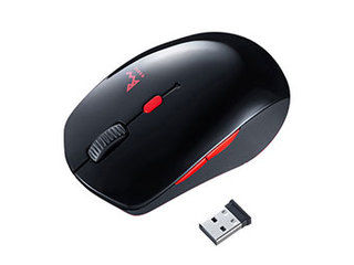 サンワサプライ 【5個セット】 サンワサプライ 静音ワイヤレスブルーLEDコンボマウス(ブラック×レッド) MA-WBTBL193BKRX5