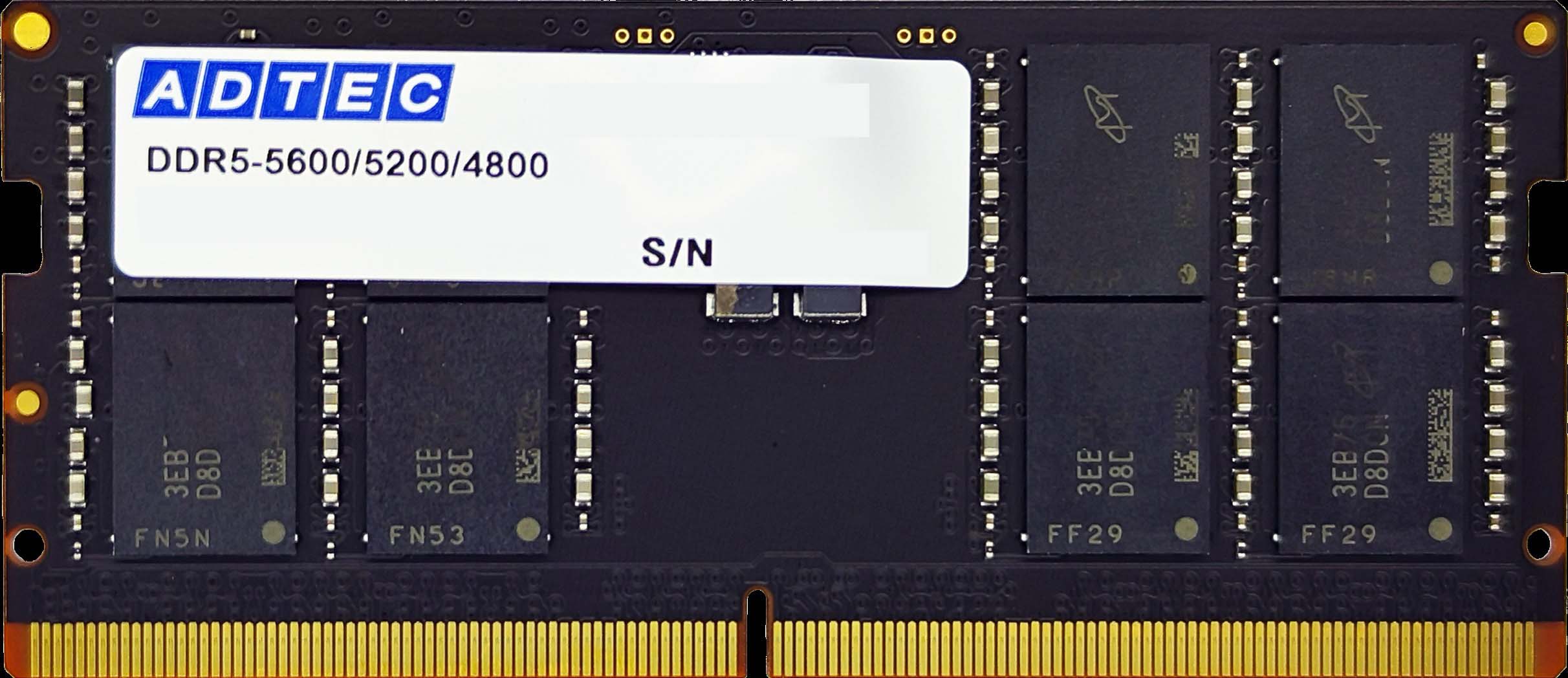 ADTEC 広告業テック 万覚え帳マイコン用記憶装置 DDR5-5600 SO-DIMM 16GB ADS5600N-H16G