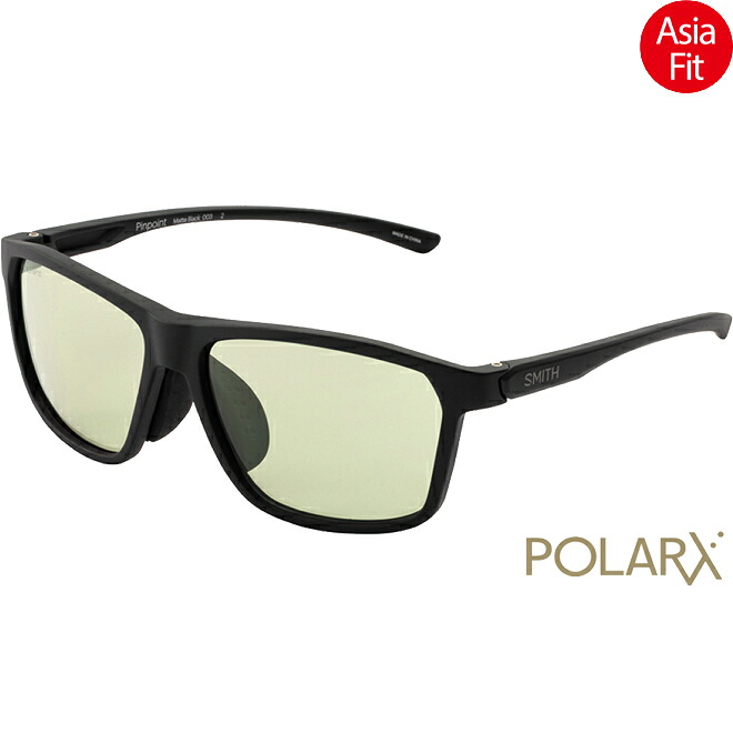 SMITH スミス 偏光 POLARX ピンポイント アジアフィット 【マットブラック】【X-Light Green 37】 207700550 POLARX Pinpoint AF サングラス UVカット