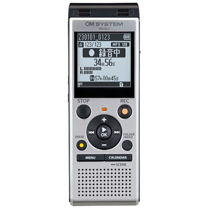 OM SYSTEM オーエムシステム WS-882 シルバー ICレコーダー