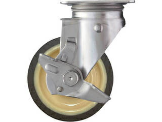 HAMMER/鉄槌キャスター S続きものオールステンレス鋼 回転させる式ウレタン拷問台(巻きベアリング)125粍 ストッパー付 313S-UB125