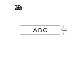brother 茶飲み友だち 【TZe磁気テープ】ラミネートテープ(白地／黒文字／幅6粍／5本容器に並べる) TZe-211V
