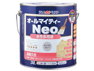 ATOM アトムサポート 水性オールマイティーネオ 3L マイルドグレー