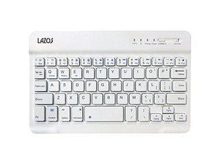 Lazos 【10個セット】 Lazos Bluetoothキーボード ホワイト L-BTK-WX10