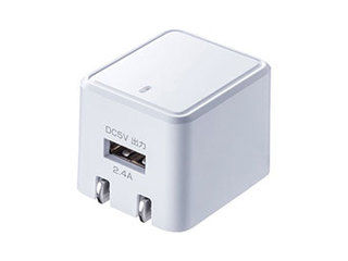 サンワサプライ 【5個セット】 サンワサプライ キューブ型USB充電器(2.4A・ホワイト) ACA-IP79WX5