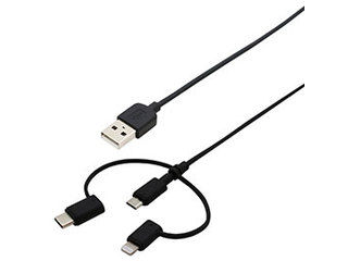 wantobe 【5個仕掛ける】wantobe Type-C\u0026Lightningうつり変わり付3Way有線テレビ1.0m WCLM3室内用便器100BKX5