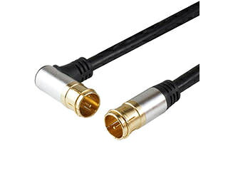 HORIC 5個セット HORIC アンテナケーブル 5m ブラック アルミヘッド L字差込式/差込式コネクタ AC50-404BKX5