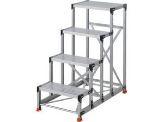 TRUSCO/トラスコ中山 【代引不可】作業用踏台 4段 ステップ奥行250 高さ1.2m 天板600X400 TSF-462512