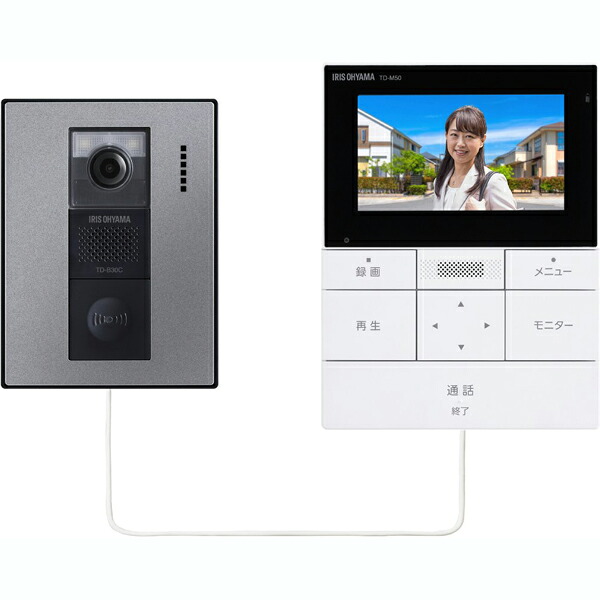 IRIS OHYAMA アイリスオーヤマ TD-SM5030CT-BSH テレビドアホン 黒いことひな形/ガンメタリック ワット数吊りひも式 住宅設備家電-家電-ドアホン・インターホン