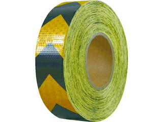 SAFERUN/セーフラン安全用品 高輝度反射テープ 黄黒矢印 幅50mm×50m 14362