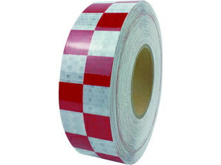 SAFERUN/セーフラン安全用品 高輝度反射テープ 赤白格子 幅50mm×50m 14367
