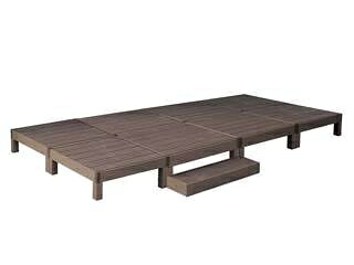 住まいスタイル 人工木ウッドデッキ ecofeel（エコフィール）8台 ステップセット PWDE-8P-STP-DBR ダークブラウン 同梱注文不可 カード払い限定 沖縄・北海道・離島お届け並びに時間指定不可｜ムラウチ 71,829円