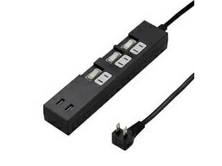 YAZAWA 5個セット YAZAWA 個別スイッチ付3AC2USB3.4A2mブラック Y02KS532BK2UX5 10,050円