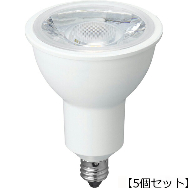 YAZAWA 【5個セット】YAZAWA ハロゲン形LED 超広角 電球色 調光対応 LDR7LWWE11D2X5