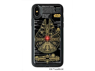 アイアップ STAR WARS スター・ウォーズ グッズコレクション FLASH M-FALCON 基板アート iPhone Xケース　黒 F10B｜ムラウチ