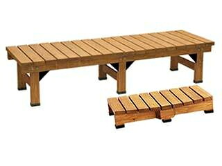 住まいスタイル デッキ縁台 180×58 ステップセット DE-180STP-LBR ライトブラウン 同梱注文不可 カード払い限定 沖縄・北海道・離島お届け並びに時間指定不可